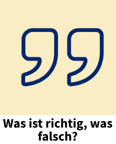 icon quotes mit Frage: Was ist richtig, was falsch?
